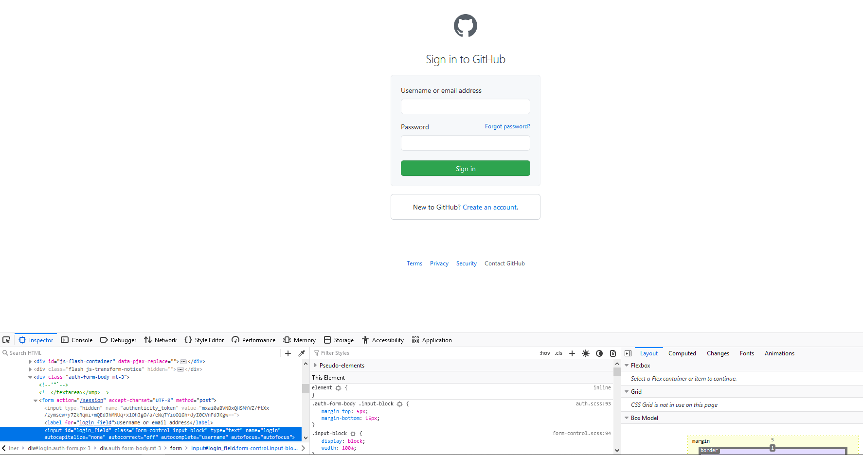 GitHub Login Console