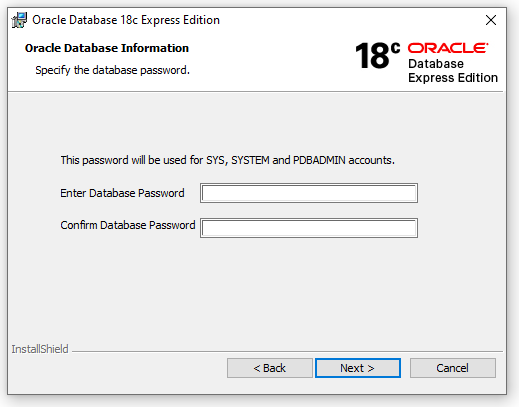 Oracle DB Installation Step 5
