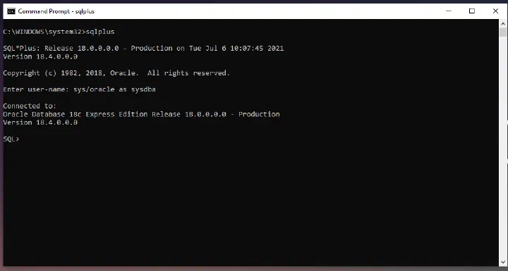 Oracle DB login