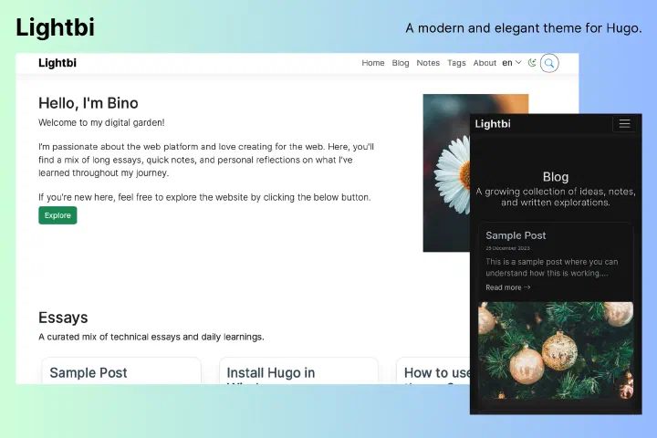 Lightbi profile and blog home page